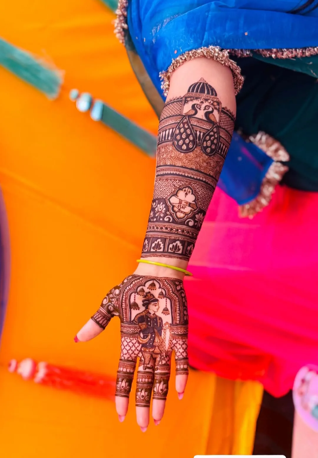 Arabic mehndi floral hand design