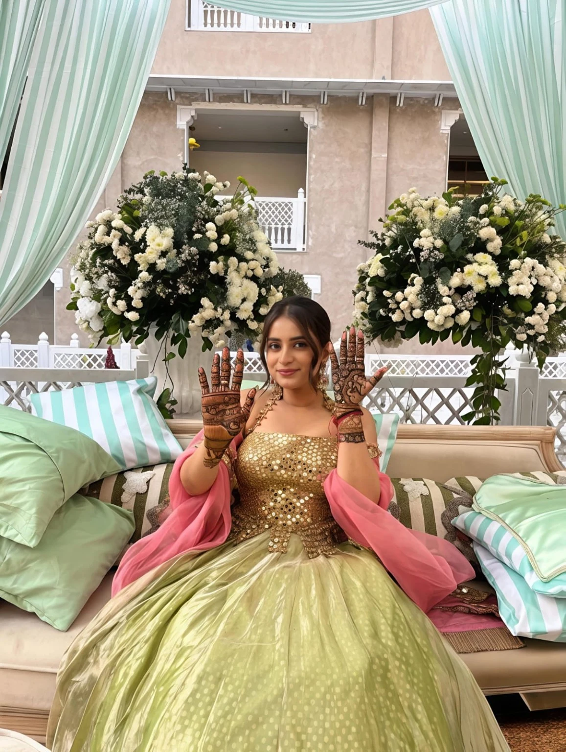 Bridal mehndi portrait at a celebration