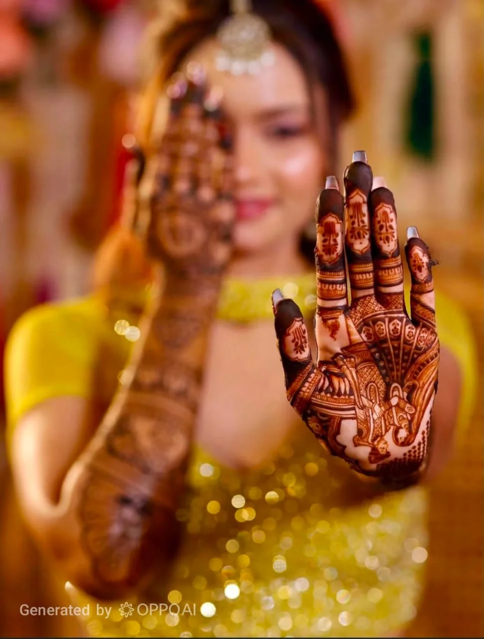 Celebration mehndi design from Aryan Mehndi Arts gallery, photo 03
