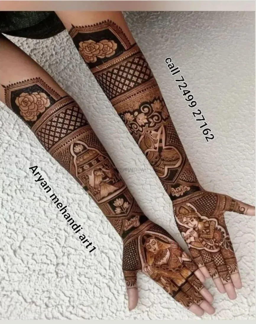 Bridal mehndi design from Aryan Mehndi Arts gallery, photo 06