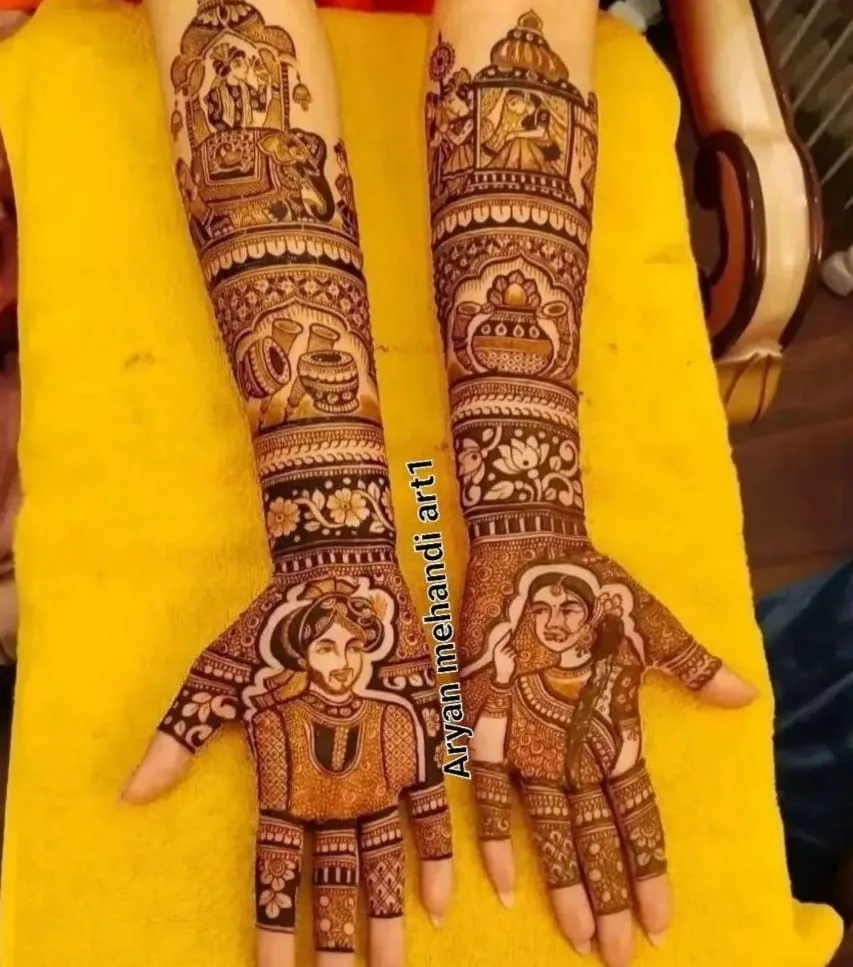 Hand mehndi detail from Aryan Mehndi Arts gallery, photo 08