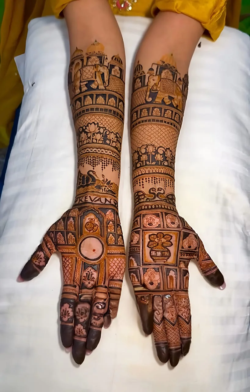 Bridal mehndi design from Aryan Mehndi Arts gallery, photo 24