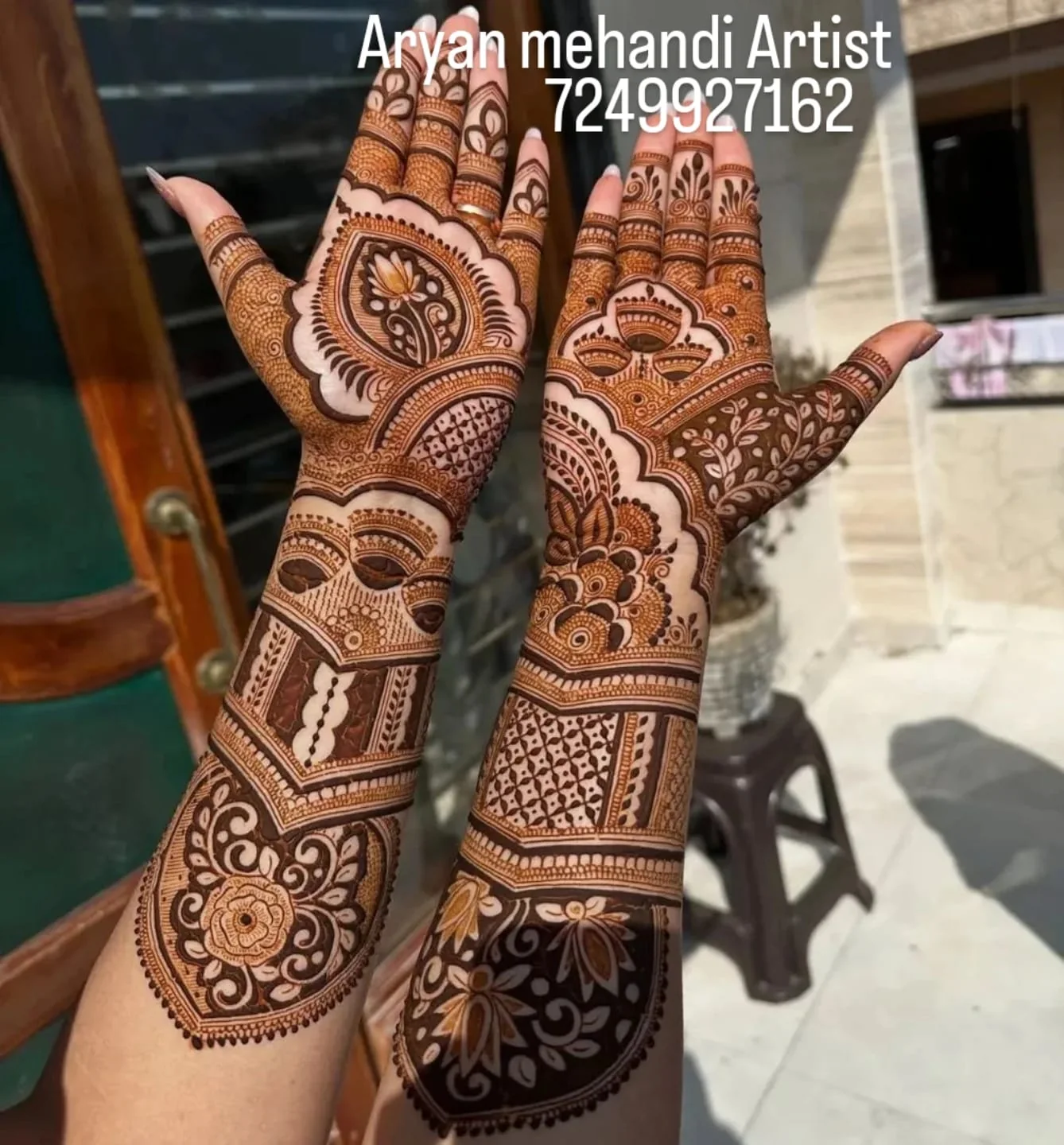 Celebration mehndi design from Aryan Mehndi Arts gallery, photo 29