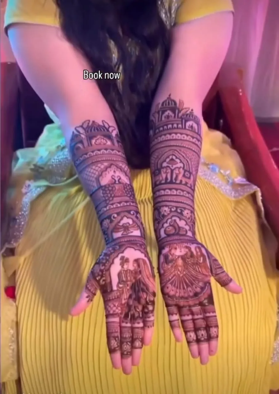 Mehndi design photograph illustrating Bridal Mehndi