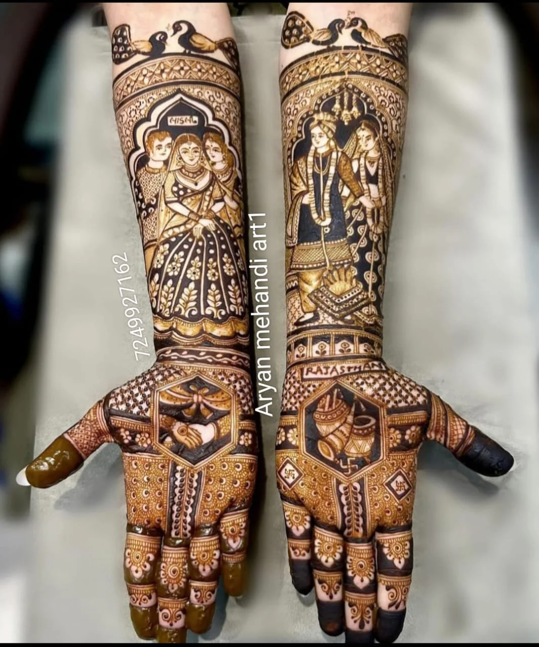 Mehndi design photograph illustrating Pakistani & Rajasthani-Inspired