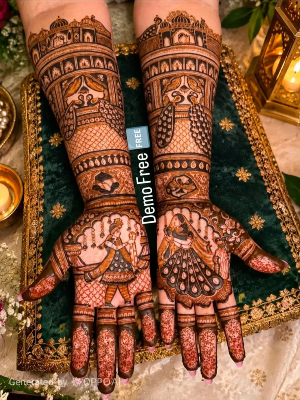 Mehndi design photograph illustrating Engagement Mehndi
