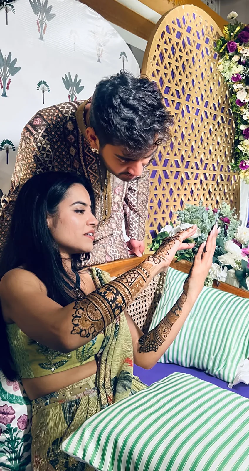 Celebration mehndi design from Aryan Mehndi Arts gallery, photo 67